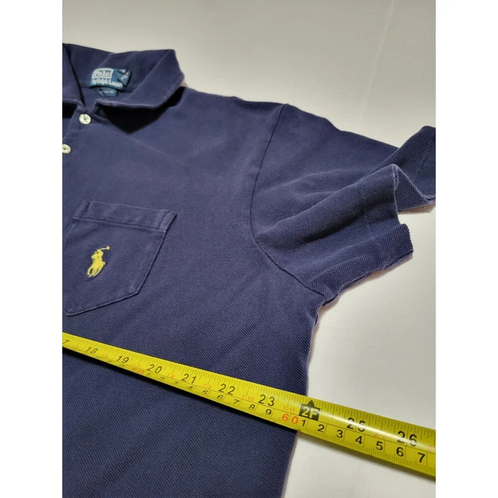 (#L1) polo ralph lauren polo shirt with front pocket navy blue SIZE MEN'S XL